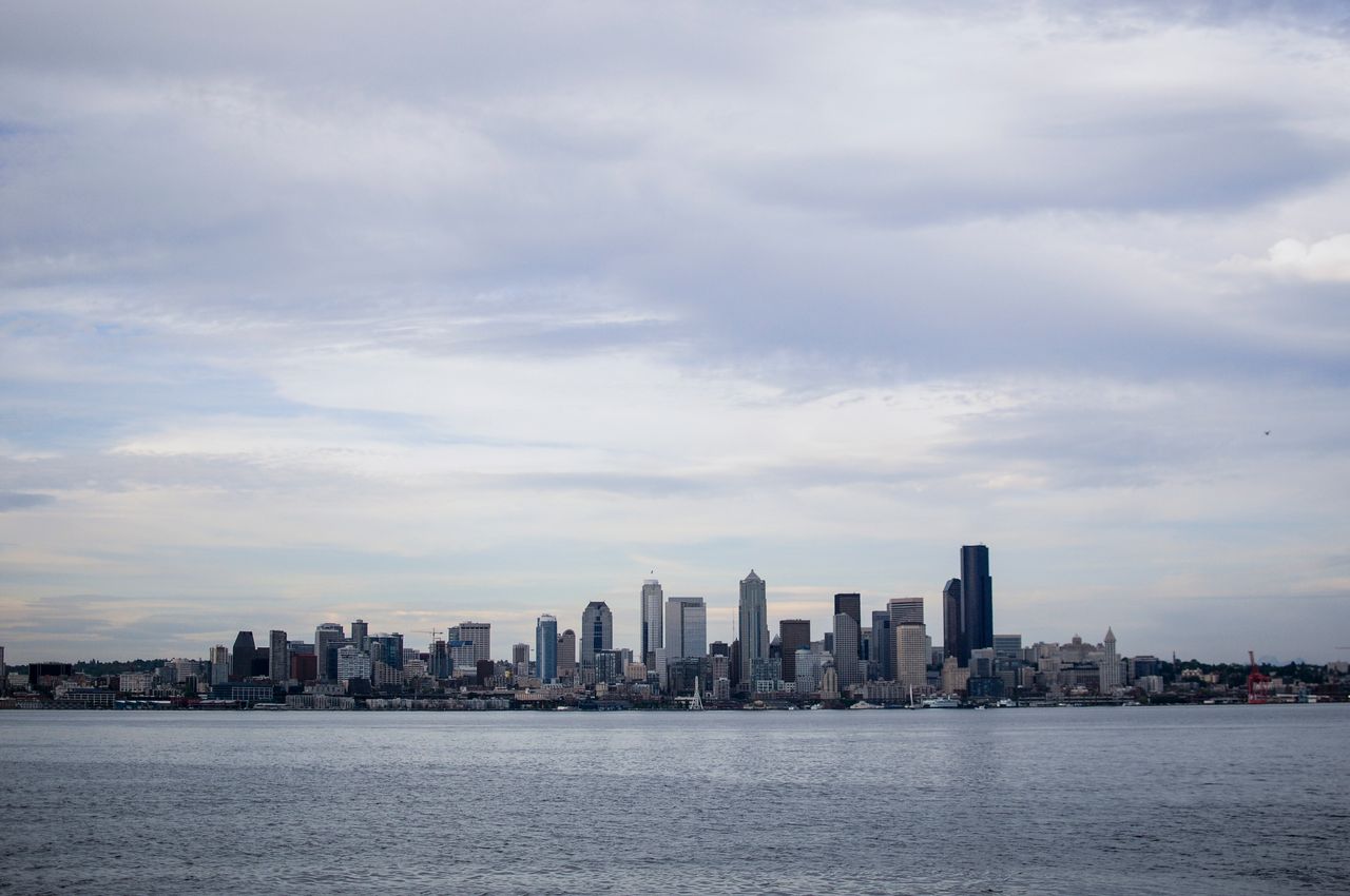 gallery-03 A panoramic view of the Seattle skyline from across the water on an overcast day.